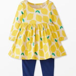 NWOT Hanna Andersson Super Soft Skater Dress & Leggings Set 0-3M